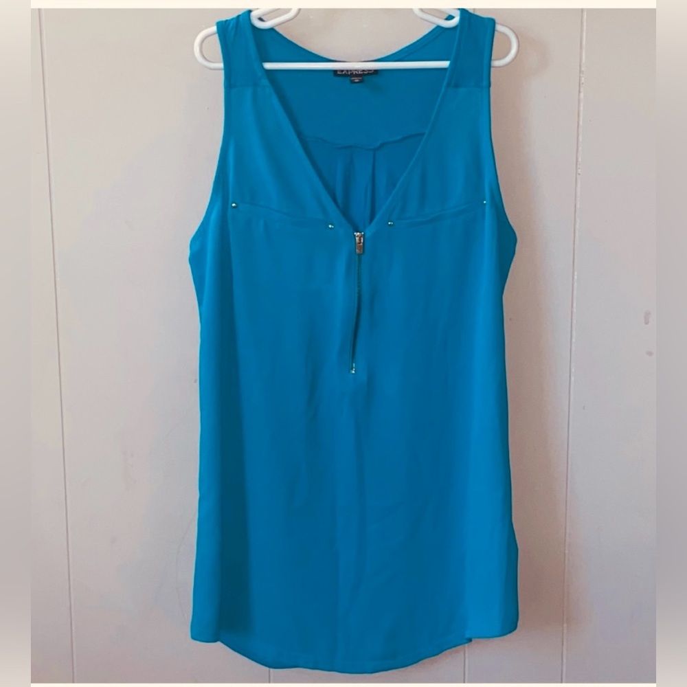 Express V deep plunge Quarter Zip Sleeveless Rayon top Size XS